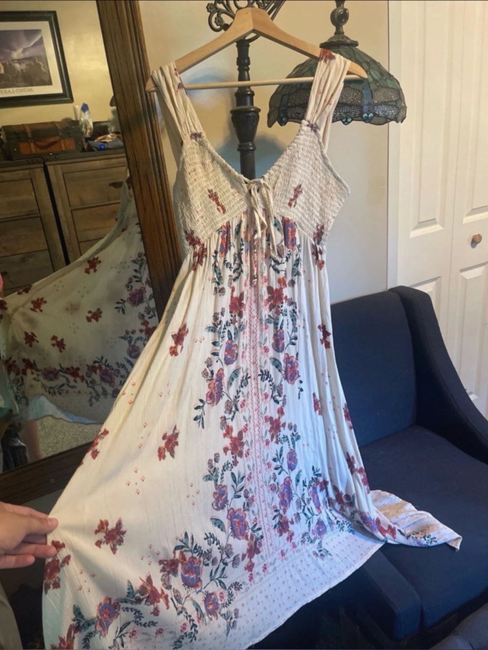 Angie floral ivory dress